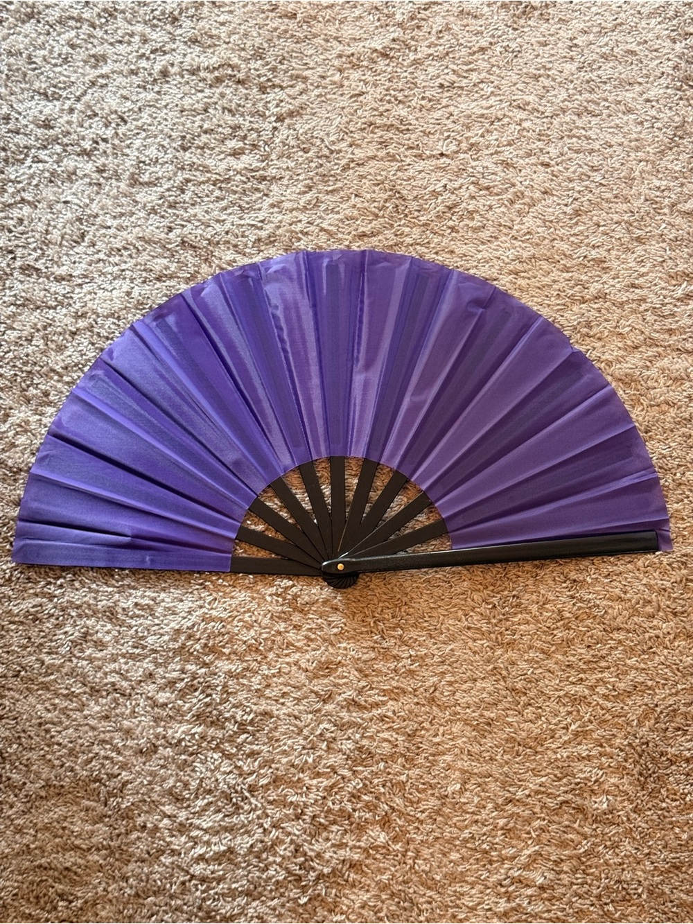 Purple Handheld Folding Fan - Where them fans at- snap fan